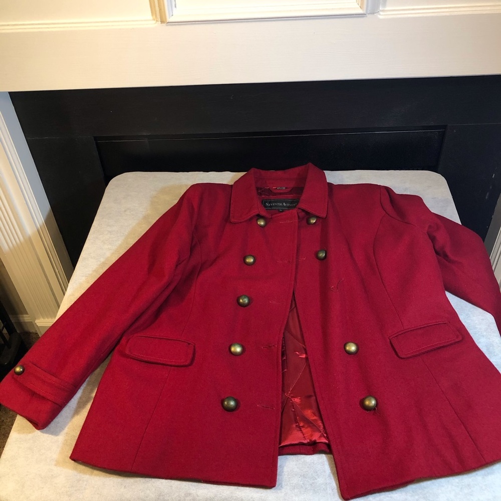 Beautiful XL Red Pea Coat